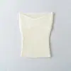 Atacado de Roupas Femininas Transfronteiriças Estilo Europeu e Americano Primavera Nova Top Tubo de Tricô Menina Quente Slim Fit Sexy Top Interno