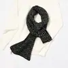 Cachecol Pequeno de Lã Feminino Estilo Coreano de Inverno Cachecol de Tricô Quente para Pescoço e Manga Outono e Inverno Cachecol Pequeno Vintage com Letras Proteção para o Pescoço