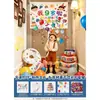 Decoración de Escena de Cumpleaños para Niños: Feliz 2º Cumpleaños para Niñas, Feliz 5º Cumpleaños para Niños, Globos de Fiesta, Cortina de Lluvia, Tela Colgante de Cadena