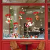Pegatina Electrostática de Paracaídas Navideño Papá Noel Pingüino Osito Ciervo Copo de Nieve Cabaña Pegatina para Puerta de Cristal Centro Comercial