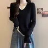 Outono e Inverno Senso de Design Plissado Falso Duas Peças Costurado Mangas de Suéter Novo Splicing Suave Doce Macio Top Encerado