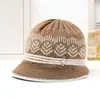 Sombrero de Invierno para Personas de Mediana Edad y Mayores, Sombrero de Lana Tejida de Pelo de Conejo para Mujer, Sombrero de Pescador Grueso con Felpa para Proteger del Frío y las Orejas, Cálido