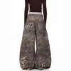 Jeans Vintage Lavado para Mulheres de Comércio Exterior para o Verão, Caimento Solto, Valoriza o Corpo, Modela as Pernas, Calça Flare para Dança Jazz