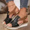 Sandalias para Mujer de Talla Grande de la Nueva Corriente de Otoño 2026 Transfronterizas Europeas Sandalias de Cuña con Suela de Cuerda de Cáñamo Boca de Pez