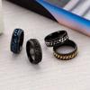 Anillo de Moda de Acero de Titanio de Suministro Transfronterizo Europeo y Americano Personalizado Acero Inoxidable Grabado Joyería Anillo