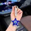 Llavero Colgante de Arcilla Estilo Dulce Fresco con Estrella de Cinco Puntas de Diamante Completo Ojo del Diablo, Accesorio de Bolso Europeo y Americano de Moda al por Mayor