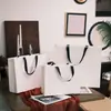 Bolsa Tote de Luxo, Bolsa Grande Branca Pura Espessa Premium Sem Costura, Sacola de Papelão Branco para Loja de Roupas
