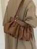Bolsa tote de camurça com laço Yaozi 2026 outono inicial, grande capacidade, versátil, bolsa de ombro para o dia a dia, bolsa de axila