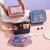 Set de Lonchera Transparente y Vaso de Agua Estilo Japonés para Estudiantes y Trabajadores de Oficina, Lonchera Sellada, Lonchera de Plástico Portátil con Tenedor y Cuchara