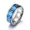 Anillo Vikingo de Acero de Titanio Estilo Nórdico Xinghe con Texto y Tótem Giratorio Descompresión para Hombres Outlet de Fábrica