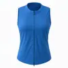 Chaleco Deportivo de Estilo Nuevo Perforado con Cuello Alto de Cremallera Completa sin Mangas Elástico Chaleco para Correr Ropa de Yoga Ropa Deportiva Absorbente de Sudor para Fitness