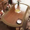 Nuevo Mantel Ovalado Estilo Chino, Lavable, Resistente al Aceite, Impermeable, Resistente al Calor, Mantel Suave de PVC Tipo Vidrio, Mantel Redondo Plegable