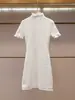 Vestido de verão novo estilo de alta qualidade para mulheres de Shenzhen Nanyou, design inspirado na Chanel, com franjas, modelador de cintura, manga curta para mulheres