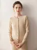 Cardigan Redondo Estilo Novo 2026 para Mulheres, Suéter Casaco de Tricô em Cashmere Macio e Amigo da Pele, Top Emagrecedor de Cor Sólida