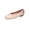 Zapatos Planos de Ballet de Seda Estilo Celebridad de Internet, Nuevos Zapatos para Mujer de Punta Redonda con Lazo Poco Profundo, Cómodos Zapatos Planos con Forro de Cuero Genuino
