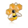 Accesorios de Joyería de Aleación con Goteo de Aceite de Doble Cara con Diseño de Abejita y Panal Transfronterizo Accesorios para Pulsera DIY Llavero Colgante