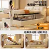 Cama de Casal Dupla de Veludo Chenille com Gaveta de Armazenamento Caixote Alto Cama de Tecido