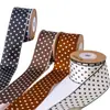 Cinta con estampado de puntos en la superficie resbaladiza, accesorio para el cabello con lazo DIY, accesorios para la parte superior de la ropa, regalo, empaque de flores, cinturón de lunares