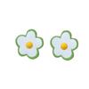 Pendientes asimétricos de flores con diseño de nicho para mujer, con temperamento simple, estilo ins, con contraste de color