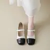 Zapatos Mary Jane de tacón grueso con correa única francesa, tacón grueso, estilo suave con faldas, zapatos pequeños de cuero, nueva moda 2026, estilo pequeño Chanel