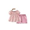 Ropa para niños, niñas, camisa de manga corta, falda, verano, nueva, bebé, mujer, estilo occidental, top, versión coreana, traje para niños pequeños y medianos, venta al por mayor
