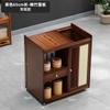 Mesa de Té Móvil, Pequeño Soporte de Té con Tetera Integrada, Gabinete de Té para el Hogar, Mesa de Té de Madera Maciza, Carrito de Té, Mesa para Preparar Té en el Balcón