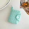 Estilo Coreano Simples Cor Pura Porta-moedas Estudante Portátil Cartão Bancário Bolsa de Armazenamento de Moedas Mini Fivela Carteira Bolsa para Fones de Ouvido