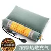 Almohada Cervical de Artemisa con Combinación Desmontable de Moxibustión, Almohada Inflable Eléctrica Calefactora para Cuello, Almohada Cervical de Masaje