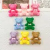 Acessórios de Resina de Urso com Letra Fosca Desenho Animado DIY Cola Cremosa Capa de Celular Fio de Cabelo Buraco para Corda Fivela de Sapato Material