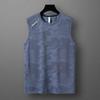 Verão Fitness sem mangas gelo Ice Silk Vest Homens Quick-drying Loose Running Short-sleeved T-shirt Basquete Esportes Treinamento Cintura Trendy