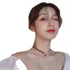 Celebridade popular online pequeno coração vermelho Pérola amor corrente clavícula colar feminino alça de pescoço colar simples coreano em forma de coração presente feminino