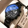 Reloj para hombre de esfera grande Cross nuevo sensación de alta gama cristal con luz azul luminoso cuarzo reloj de alta apariencia valor pulsera al por mayor