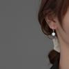 Pendientes de Plata S925 Nalan Elegantes y con Estilo Incrustados de Diamantes para Mujer Estilo Commuter Pendientes Femeninos de Verano M01650