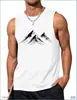 Chaleco casual sin mangas para hombre transfronterizo, estilo vacacional en la playa, estampado de palmera al atardecer, camiseta interior deportiva para fitness