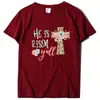 Él es riser yall flor cruzada europea y americana de manga corta casual camiseta para mujer Suelta para mujer Cuello redondo