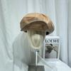 Boina de Cuero PU Nube Estilo Coreano Moda Mujer Edición Grande Elegante Todas las Combinaciones Gorra Octagonal Favorecedora Cara Gorra Calabaza Pequeña de Pintor