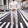 Traje informal de punto grueso para hombre, de otoño e invierno, con cuello alto simple, para ir al trabajo, deportivo y de exterior, transfronterizo de Amazon Europa y América