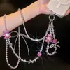 Diseño Coreano Dongdaemun Estilo Ins Oso Dulce con Perlas Corazón Lazo Colgante Largo Colgante Cruzado para Bolso
