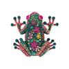 Broche de rana exagerada con incrustaciones de diamantes de estilo europeo y americano, nuevo broche de ramillete de animales a juego, accesorios de invierno