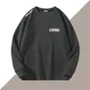 Sudadera para hombre, estilo primavera y otoño, cuello redondo sin capucha, camiseta básica de manga larga, top versátil casual holgado, ropa para hombre