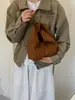 Bolsa única plissada em formato de nuvem para mulheres, nova coleção outono/inverno 2026, bolsa de camurça casual tipo balde, pequena sacola para o dia a dia