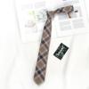 Corbata Marrón para Mujer Jk Estilo Universitario Japonés Camisa Sin Corbata Corbata Dk para Hombre Retro Corta Perezosa Cuadros Corbata de Lazo Pequeña
