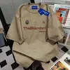 Camiseta de Manga Corta de Algodón 100% Puro Estilo Americano Moderna Verano Estilo Harajuku Versión Coreana para Estudiantes Mujeres, Corte Holgado, Adelgazante, Cuello Redondo