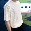 Camiseta blanca de seda de hielo 2024 para hombre, estilo moderno de verano, manga corta, informal, nuevo estilo, súper atractiva, media manga.