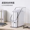 Caixa de Armazenamento de Arquivos Transparente para Desktop Estante de Livros Suporte de Livro para Mesa Suporte de Livro de Acrílico Organizador