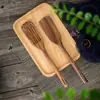 Nuevo juego de espátulas de teca para cocinar, mango largo de madera para uso doméstico, espátula para sartén antiadherente, juego de utensilios de cocina