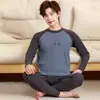 Conjunto de Roupas de Outono para Meninos, Pijama Quente de Veludo Gengibre, Roupa Íntima Térmica para Alunos do Ensino Médio e Fundamental, Tops Térmicos de Algodão para Meninas
