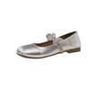2025 Outono Novo Moda Francesa Casual Bico Redondo Borboleta Strass Mary Jane Sapatos Flats Femininos