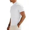 2026 Verão Europeu e Americano Transfronteiriço Slim Fit Masculino Casual Cor Sólida Gola Alta Elástica Secagem Rápida Respirável Justa Manga Curta Camiseta