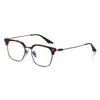 Marco de Gafas de Material de Plato Hecho a Mano Japonés Estilo Caliente Retro Marco Cuadrado de Titanio Puro Marco de Gafas Se Puede Montar con Lentes de Alta Miopía